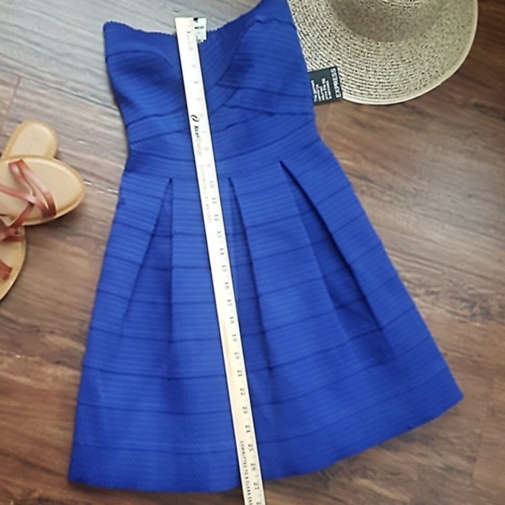 Express Royal Blue Strapless Party Social Semi Formal Dress Womens XS NWT
